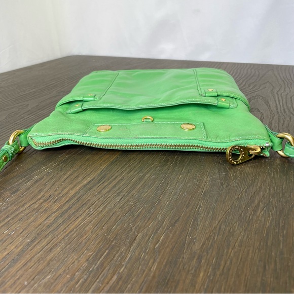Marc By Marc Jacobs New York 100% Lamb Leather Crossbody Bag Green Matte Gold - Picture 5 of 6